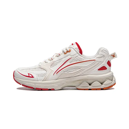 LiNing Shake 2.0 Cushioning Slip Resistant And Abrasion Resistant Low Top Casual Running Shoes Women's White Gray Red