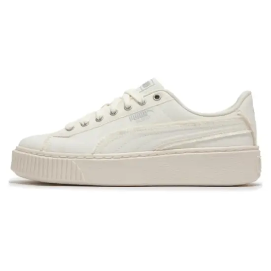 Puma Basket Series Skateboarding Shoes Women's Low-top Beige