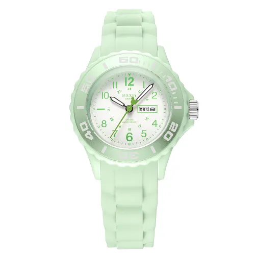 Disney Disney, swiss watch, quartz silicone watch strap, women's watch, white universal dial, calendar, for teenagers, quartz mechanism