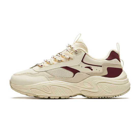 Anta Stars Cushioning Wear-Resistant Low-Top Casual Shoes Women's White Red