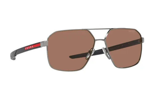 PRADA Metal Irregular Shape Sunglasses Men's Gray