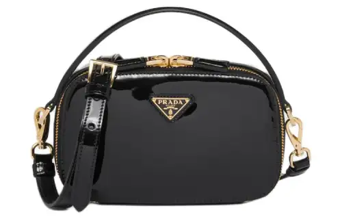 PRADA Patent Leather Handbag, Shoulder Bag, Crossbody Bag Mini Women's Black