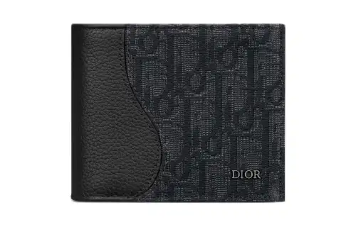 DIOR Grain Cow Leather With Oblique Grain Wallet Men's Black