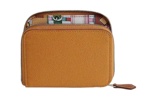 HERMES Silk'In Epsom And Barenia Calfskin Wallet Small Women's Sesame Brown