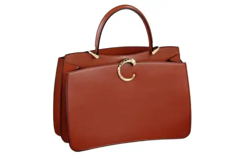 CARTIER Panthère De Cartier Grain Calfskin Shoulder Bag, Crossbody Bag, Handbag Women's Chestnut