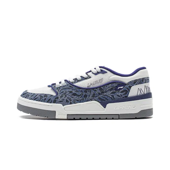 LINING 001 BTC Skateboard Shoes Men Low Top Navy/Champagne White