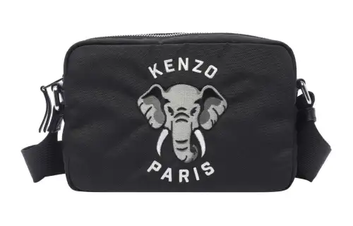 KENZO Polyester Shoulder Bag, Crossbody Bag Men's Black