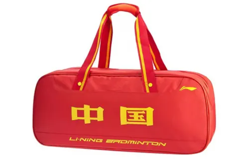 Li Ning Badminton Collection Zip Closure Polyester Square Bag Handbag Regular Unisex Red