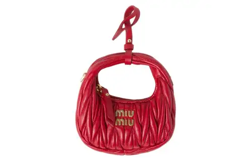 MIU MIU Wander Matelasse Nappa Leather Micro Hobo Bag Red