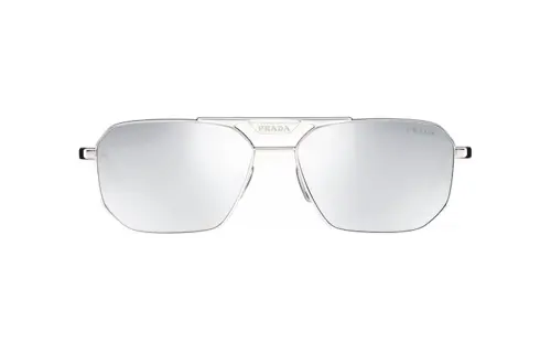 PRADA Metal Aviator Sunglasses Unisex Silver