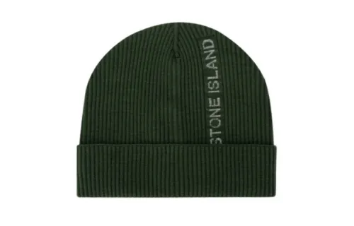 STONE ISLAND Patterned Print Wool Beanies Men's Green