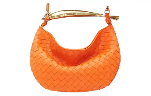 Bottega Veneta Sardine Sheepskin One Shoulder Handbag Small Women's Papaya