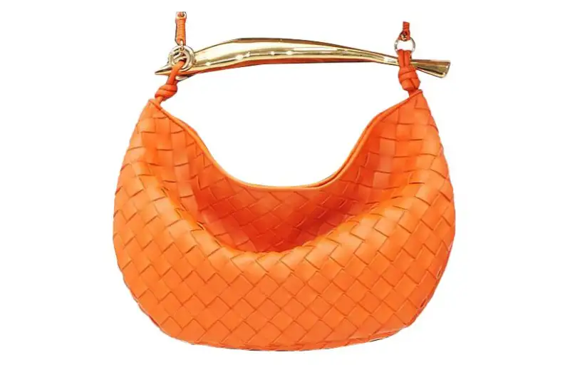 Bottega Veneta Sardine Sheepskin One Shoulder Handbag Small Women's Papaya