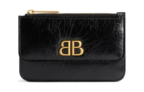 Balenciaga Lambskin Wallet, Card Holder Women's Black