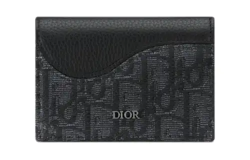 DIOR Grained Calfskin Card Holder Men's Black