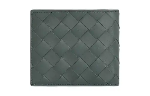 Bottega Veneta Intrecciato Calfskin Wallet Men's Slate Gray
