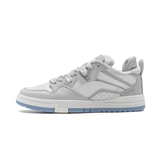 LINING Wei Wu PRO Skateboard Shoes Women's Low-Top Antarctic Gray/Champagne White