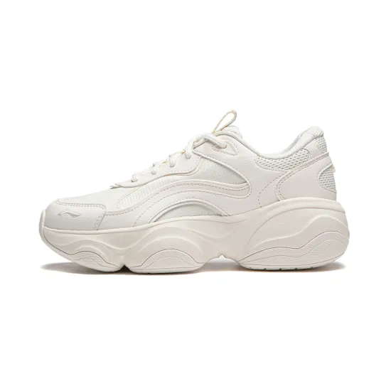 LiNing Honey Anti Slip Wear Resistant Low Top Casual Shoes Women's White