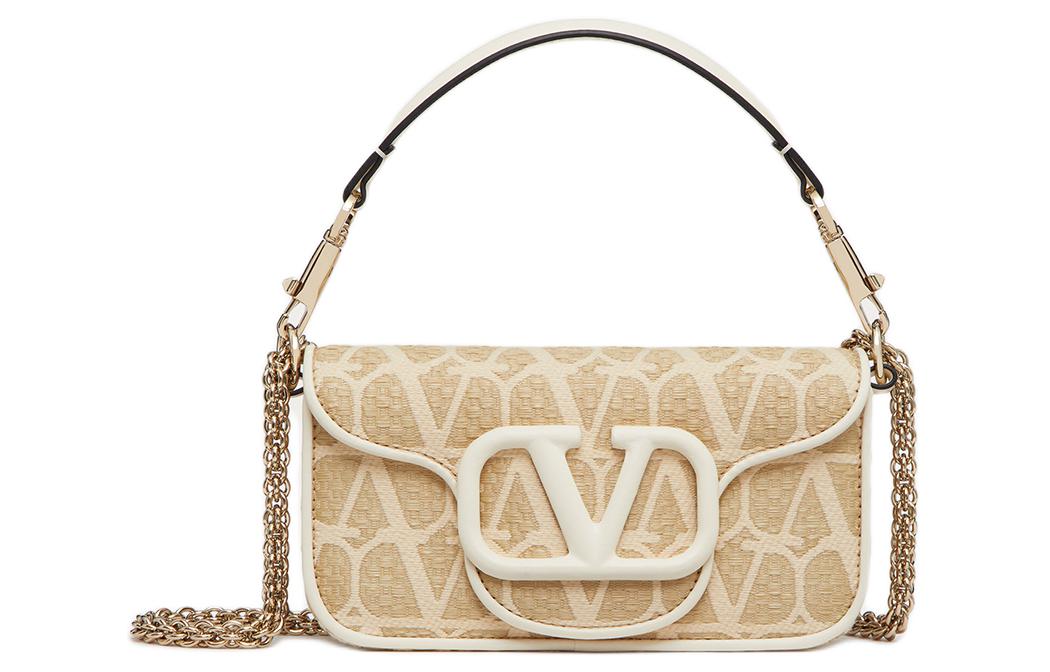 Valentino Valentino, platinum removable accessory, white one-shoulder bag, ivory