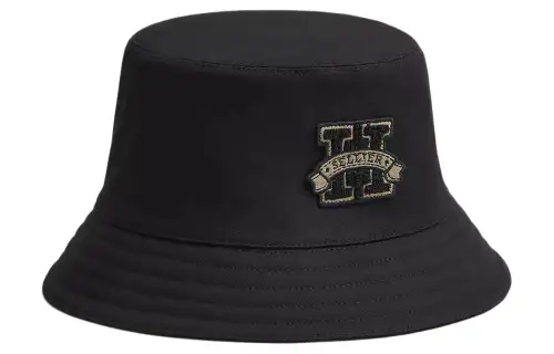 HERMES H Sellier Cotton Bucket Hats Women's Black