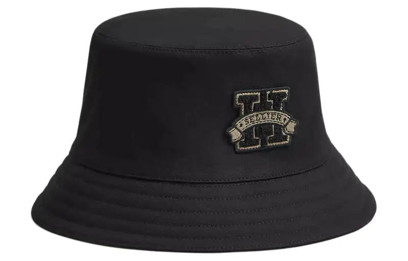 HERMES H Sellier Cotton Bucket Hats Women's Black