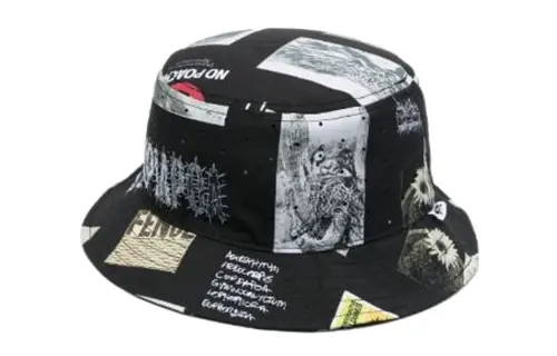 Vans Patterned Print Polyester Bucket Hats Men's Black