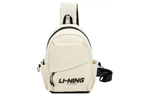 Li Ning Sports Life Collection Polyester One Shoulder Crossbody Sling Bag Regular Unisex Ecru