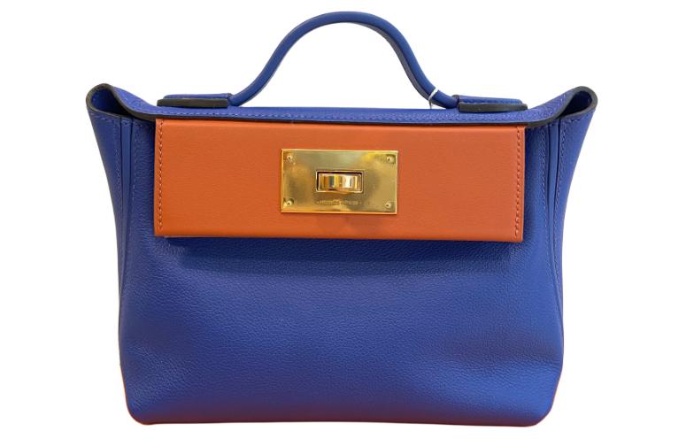 Женская сумка Hermes 24/24 21 (сине-оранжевая)