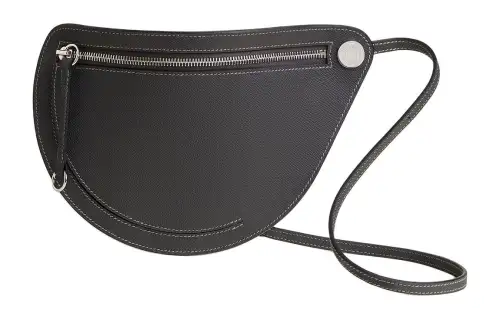 HERMES Petite Course Epsom Calfskin Crossbody Bag, Shoulder Bag Women's 88 Graphite Gray