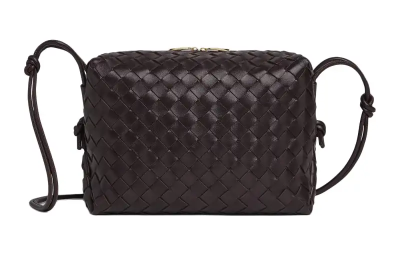 Bottega Veneta Loop Sheepskin Camera Bag, Storage Bag, Handheld Shoulder Bag, Crossbody Bag Women's Grape Purple