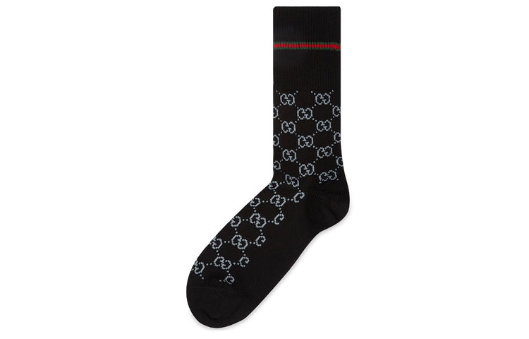GUCCI FW23 Crew Socks Unisex 1 Pack Black Gray