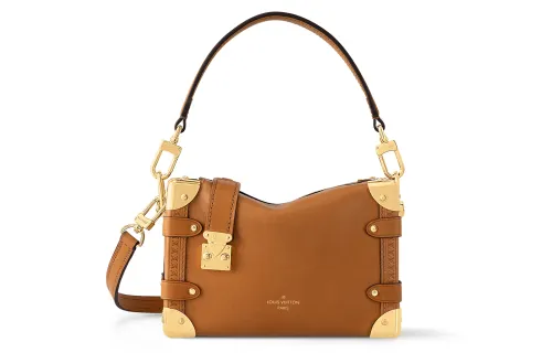 LOUIS VUITTON Cow Leather Soft Box Shoulder Bag, Crossbody Bag, Handbag Small Women's Brown