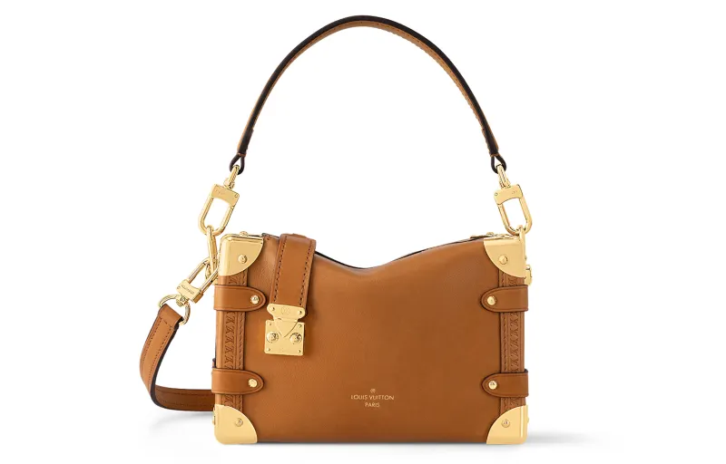 LOUIS VUITTON Cow Leather Soft Box Shoulder Bag, Crossbody Bag, Handbag Small Women's Brown