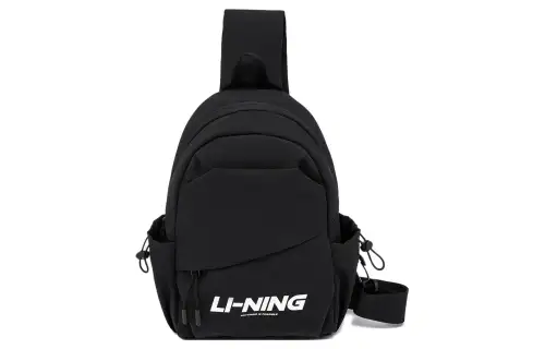 Li Ning Sports Life Collection Polyester One Shoulder Crossbody Sling Bag Regular Unisex Black
