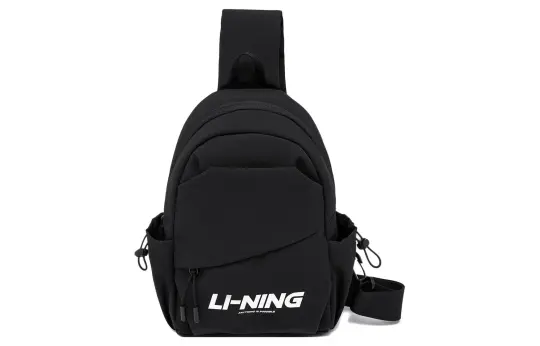 Li Ning Sports Life Collection Polyester One Shoulder Crossbody Sling Bag Regular Unisex Black
