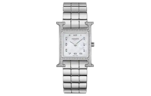 HERMES Wrist Watches Quartz Movement Stainless Steel Strap 25mm White Dial Women's Watch 30m Water Resistant