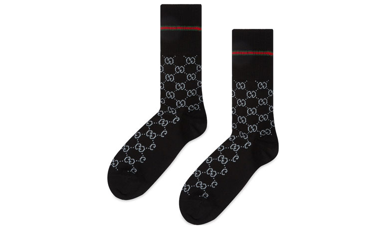 GUCCI FW23 Crew Socks Unisex 1 Pack Black Gray