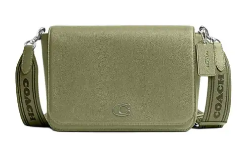 COACH Cow Leather With PVC Messenger Bag, Crossbody Bag, Shoulder Bag Medium Men's Moss Green