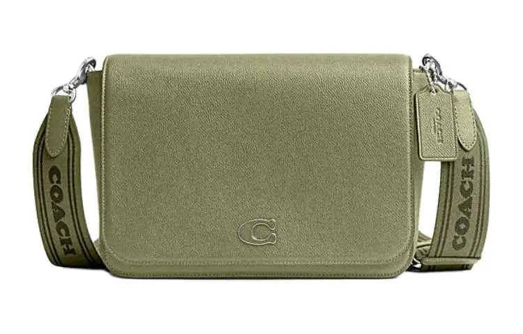 COACH Cow Leather With PVC Messenger Bag, Crossbody Bag, Shoulder Bag Medium Men's Moss Green