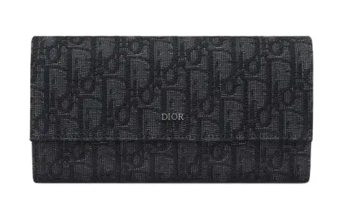 DIOR Oblique Printed Fabric Wallet Men's Black
