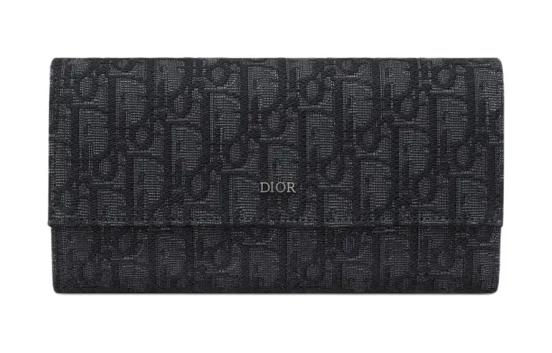 DIOR Oblique Printed Fabric Wallet Men's Black