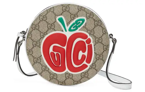 GUCCI Canvas With Leather Crossbody Bags Kids' Ivory White & Brown & Red