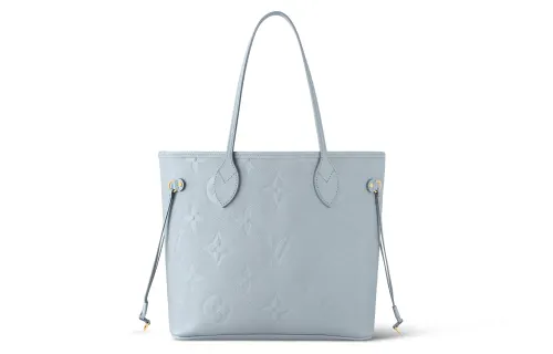 LOUIS VUITTON NEVERFULL Embossed Grain Cow Leather Tote Bag, Shopping Bag, Handbag, Shoulder Bag Women's Blue