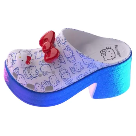Crocs Siren Clog Hello Kitty 50th Anniversary Blue Glitter Women's