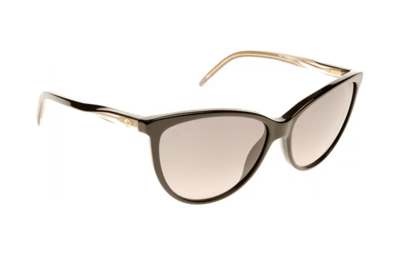 GUCCI Irregular Shape Sunglasses Women's Black