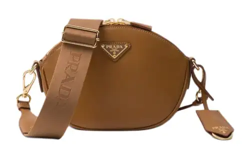 PRADA Leather Crossbody Bag, Shoulder Bag Women's Caramel