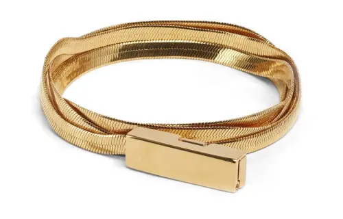 Bottega Veneta Solid Color Decoration Leather Belts Women's Gold