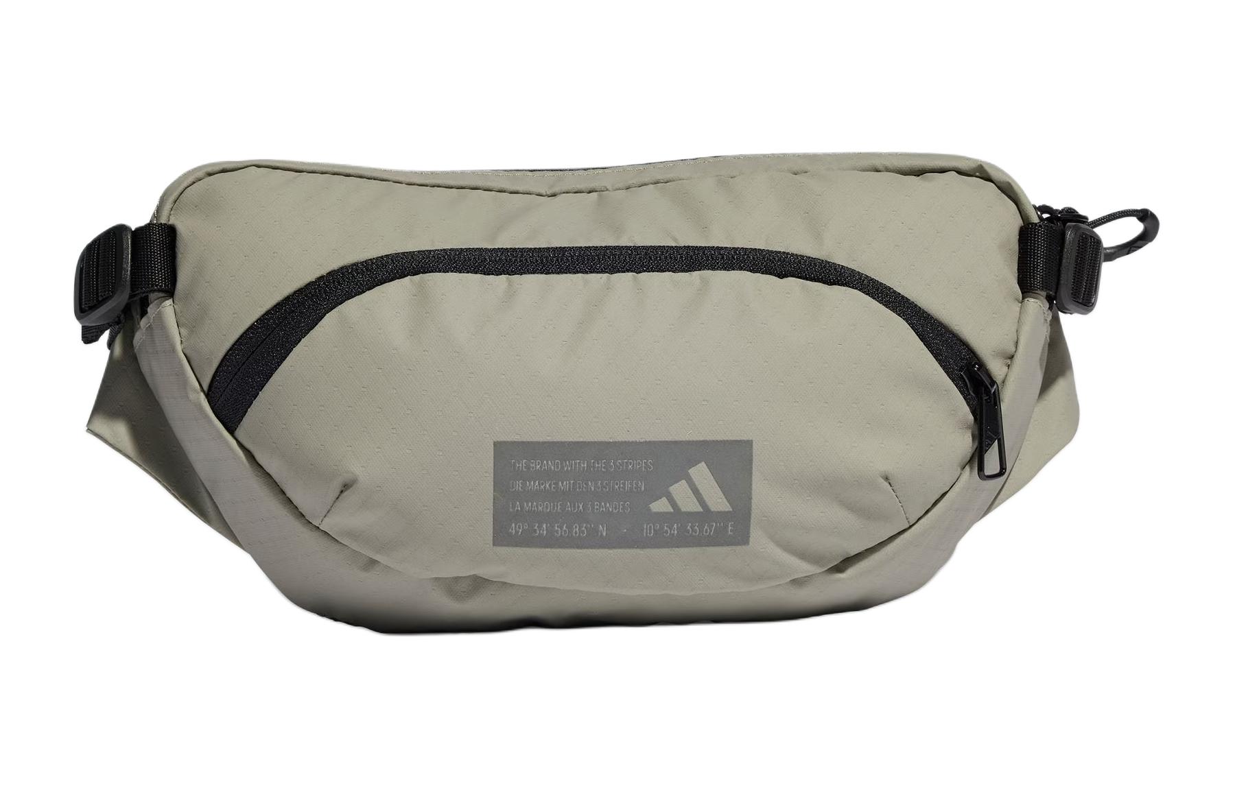Adidas, foldable polyurethane black belt bag with zipper one shoulder for men and women, with your logo imprint, for beloved
