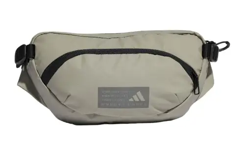 Adidas Layered Polyurethane One Shoulder Fanny Pack Regular Unisex Pebble Silver Gray & Black & Gray