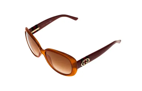 GUCCI Irregular Shape Sunglasses Women's Orange